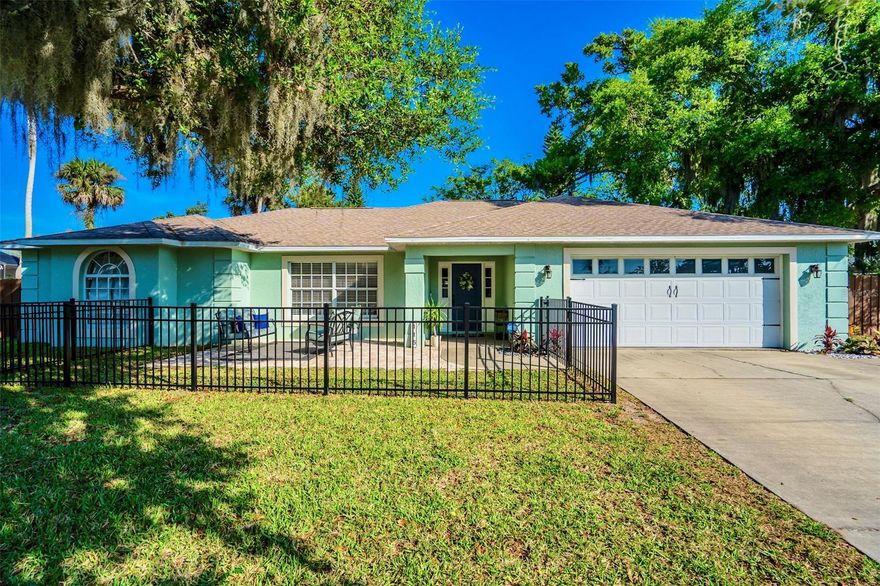 Edgewater's "Best Kept Secret!" Located on a dead end street with quiet cul-de-sac between US1 & the River - Your new home has a community deeded dock on the Intracoastal Waterway with private entry way at the end of the cul-de-sac and is located right at the NSB / Edgewater Line. This home is golf cart distance to everything the area has to offer! Canal street, Flagler Ave. and all of the restaurants in the area. 3 very large bedrooms offering a split floor plan and master ensuite with huge walk in closet, updated kitchen with open floor plan that is perfect for entertaining, and high ceilings throughout. This beautiful concrete block home is waiting for it's next owner. Bring the boat or RV! There is plenty of parking and this home also features an oversized two car garage. The Florida room has been enclosed and offers a bonus space that is 26' by 8'. Pavered patios in the front and backyard. This home really has it all and is located in a wonderful neighborhood. Contact for a showing today! Roof was replaced in 2017. Buyer to verify all things deemed important to them. ;Water: City