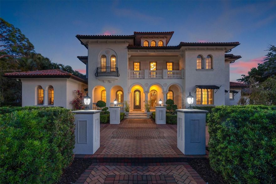 LOCATION! LOCATION! LOCATION! This stately Snell Isle pool home is situated on a pristine corner lot of Monterey Blvd NE. A solid block home featuring a side entrance 3 car garage. The GRAND entrance offers a peek into the meticulous state-of-the-art Mediterranean design to include beautiful hardwood and travertine flooring throughout, tall ceilings, detailed crown molding and a gorgeous floating staircase with wrought iron railings. Have no fear, there is also a hydraulic elevator to take you to the second level. The kitchen is a chef's dream with an abundance of cabinetry and storage, state of the art appliances and solid stone countertops. A dinette is adjacent to the kitchen overlooking the pool, additionally, there is a separate formal dining area. A formal and casual living area both offers views of the pool and lush landscaping. The primary suite is on the second level and offers two oversized walk in closets, a spacious en suite bath offering dual sinks, separate shower and jetted tub. Off the primary is a private wrap around terrace overlooking the private resort style backyard perfect for entertaining guests. There are two bedrooms on the main floor, one has an ensuite bath, with a total of four bedrooms and three and a half bathrooms. Other features of this home include solid hurricane-impact windows and doors, total surround sound inside and outside. A circular driveway and a side entrance 3 car garage. Conveniently located just minutes from our vibrant downtown St Pete, take a walk or bike ride along our waterfront sidewalk to waterfront parks and sidewalk restaurants and cafes. The Vinoy golf club is a golf cart ride away, along with the newly opened Whole Foods, Trader Joe's, Fresh Market and two Publix stores. Trendy restaurants and museums are within minutes of this home. Snell Isle one of the most desirable neighborhoods in St Petersburg due to its location and architecturally unique homes. This home was built in 2006.