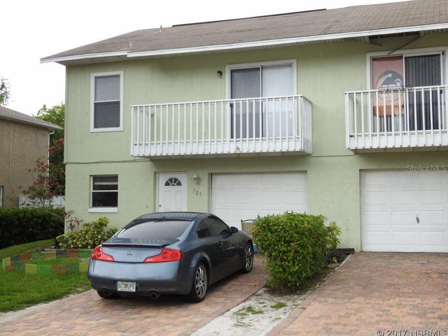 BEACHSIDE Townhome offers over 1,600 sq. ft. of A/C living space at affordable price for 3 bedroom/2.5 bath townhome with attached garage and large A/C laundry room.  Concrete block/stucco construction for ground floor/frame 2nd floor.  Newer stainless appliances in kitchen, newer carpet upstairs for all 3 bedrooms, new A/C system 2016.   Large master suite with vaulted ceiling, walk in closet and spacious en suite bath. Paver driveway, private backyard abuts conservation area for tropical feel and private outdoor living. Master suite and rear bedroom have private balconies. Half bath on ground floor for your guests. Open floor plan. Great location - a short walk  to the Indian River Lagoon Preserve Park for you to kayak, canoe, paddle board,  fish or enjoy bird watching and other wildlife.  Wonderful location within walking distance of car-free beach, and beach walk-over.  Currently rented mo. to mo. at $1,300 a month. Easy to see by appointment with 24 hour note.   Note:  HOA rules allow 1 pet, no more than 20 pounds.  Room sizes approximate. ;Water: City