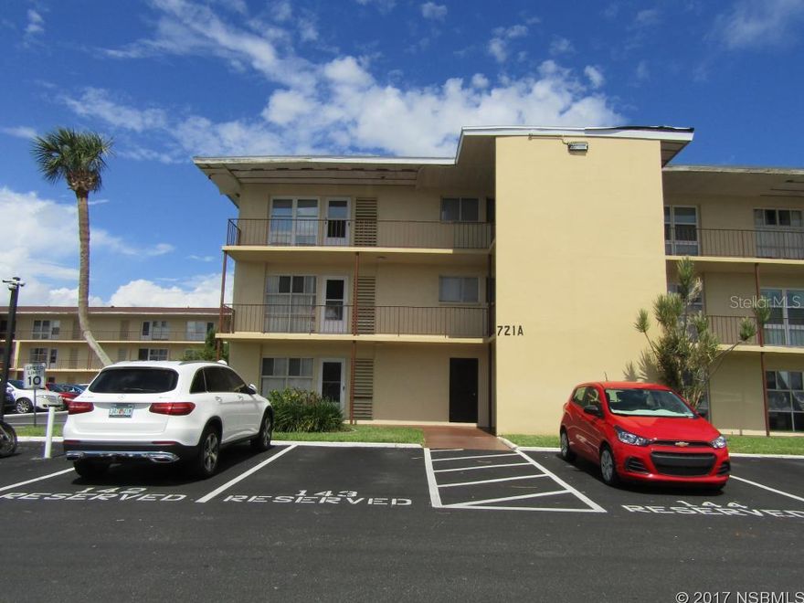 Best kept hidden treasure in Daytona Beach! Beautiful Riverfront Community.  2 bedroom, 2 bath furnished condo.  Just bring your tooth brush and move right in.  Beautiful year around glass enclosed lanai which has a magnificent view of the River.  Tile and newer carpet throughout.  Condo is very peaceful and quiet on the third floor, corner unit. Property has an elevator, and laundry on each floor.  New roof in 2017.  Heated Pool, tennis court, and Club House.  Club House has a full kitchen, gas grill, full bathrooms and showers for owners use.  Boat slips are available.  Sometimes there is a waiting list.  Please check with management.  Private storage closets available for each unit. Currently soffits are being repaired due to previous hurricane damage. ;Water: City