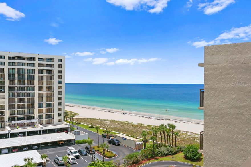 Experience the ultimate beachfront living in this exquisite Sand Key PENTHOUSE Condo situated in Sand Key Beach, Florida. Offering stunning views of the Gulf and Intracoastal Waterway, this renovated 8th-floor unit offers over 1,600 square feet of luxurious space and TWO (2) covered parking spaces, one underbuilding and one carport. Three spacious bedrooms, two full baths, and an inviting contemporary ambiance with artistic décor. Indulge in relaxation on the expansive 26-foot deck, where you can marvel at breathtaking sunsets over the Gulf of Mexico or witness the serene sunrise over the Intracoastal Waterway. The recently upgraded hurricane-rated sliding doors and windows provide both security and tranquility. This impressive residence, named Take it Easy, comfortably accommodates up to six guests. The fully equipped kitchen showcases stunning granite countertops and breakfast bar, inviting you to prepare delicious meals with ease. This beachfront building offers direct access to the soft white sandy beach, where you can stroll along the shoreline or wade into the tranquil ocean waters. Embrace the gated community's serene atmosphere, adorned with beautifully landscaped grounds, a large, heated pool, tiki huts, and a workout room. Conveniently located minutes to the Shoppes on Sand Key. There you’ll find a variety of dining and shopping options, including the renowned Columbia restaurant, cozy breakfast spots, an ice cream parlor, a pizza place, boutique clothing stores, and even a nail salon. Should you wish to explore further, hop on the Trolley stop conveniently located in front of the Condo, offering access to a plethora of restaurants, shops, and exciting activities on Clearwater Beach. Sorry no smoking and no pets per HOA rules. Don't miss out on this extraordinary opportunity—call today for more details and to secure your dream beachfront getaway. **BE SURE TO SEE ZILLOW 360 IN VIRTUAL TOUR LINKS** Available NOW through June 14, 2026 - 3 MONTHS MINIMUM, 6+ months preferred. In Florida, any lease less than 6 months is subject to 13% tourism taxes.