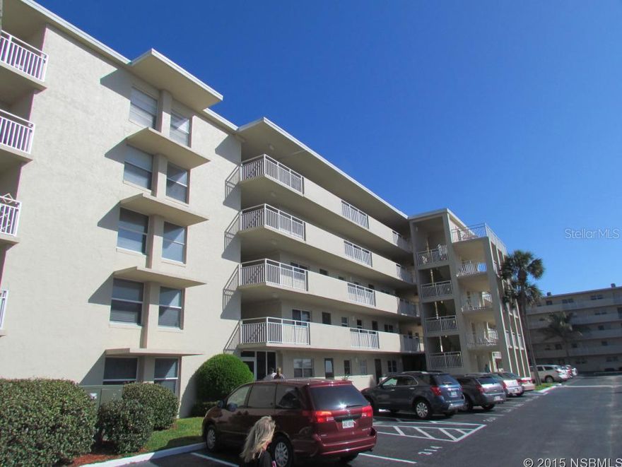 Forth floor S/W corner unit with ocean views & lots of natural sunlight from the south facing balcony. Spacious BR with slider to the balcony.  Oceanfront complex located on the no drive beach across from restaurants & shops. Relax & enjoy two large oceanfront pools, one heated during the winter & two kiddie pools. Key West style furnishings & decorating.  Shuffleboard, clubhouse & a seawall.  Great little getaway to enjoy what NSB has to offer. ;LocationDescription: Condo ;Water: City