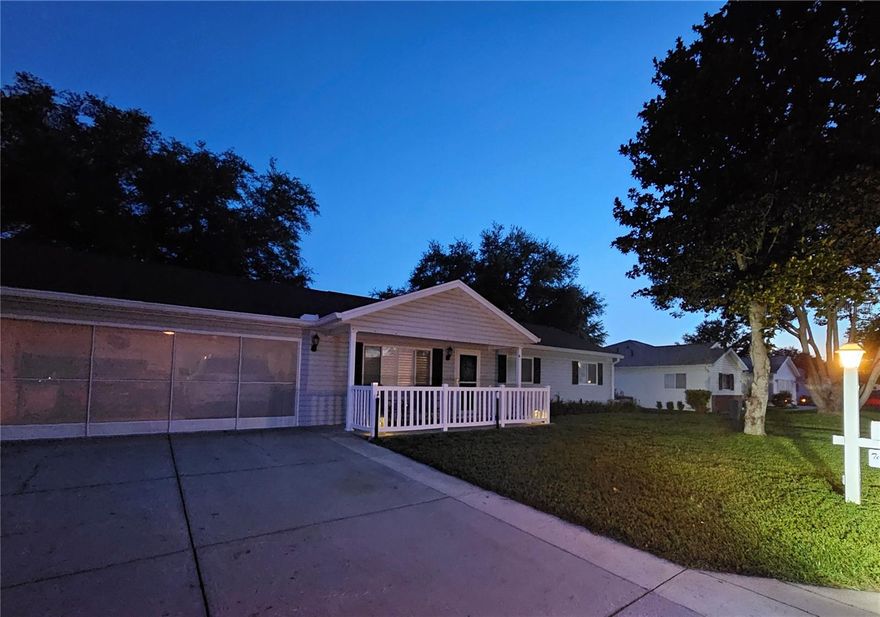 This Absolutely Adorable 2/2/2 updated home is ready for new owners !! Cute as can be with a spacious covered front porch with vinyl railing that is ideally suited for enjoying the evenings visiting with neighbors as they pass by on an evening stroll. The fenced backyard has a retractable awning if you prefer some quiet time watching your puppy play! Warm and welcoming interior with porcelain tile floors thru out the entire home. So much more to love with the Updated kitchen, with granite, black stainless appliances, pullouts, tile back splash, over and under cabinet lighting, updated bathrooms with granite and new walk in shower in primary bath, Plantation shutters thru the home, blinds and sun filtering window coverings in Florida room, high ceilings, 5 " baseboards, new lighting fixtures/fans, even the garage has fun features like a attic fan, garage screens, workbench/toolbox, 30 amp camper plug in and a widened driveway. ROOF 2015, HVAC 2012, WATER HEATER 2021. Come see this lovely home in SPRUCE CREEK PRESERVE, an active, 55+, gated golf community, nestled into 4000 acres of nature preserve providing a quiet country atmosphere with frequent wildlife sightings. SCP offers 24/ manned entry gate, heated/cooled pool, hot tub, pickleball, tennis, shuffleboard, cornhole, bocce ball, billiards, fitness center, water aerobics, yoga, exercise groups, line dancing, chair volleyball, cards, games, arts, crafts, bingo, bunco, put luck dinners, dances, travel and social groups. Mere minutes from Golf, groceries, shopping, restaurants, gas, banking, doctors, hospital, rehab, miles of nature trails. The North Central Location is ideal for day trips all across the state, and conviently located to cruising ports and within 90 minutes of 3 major airports.