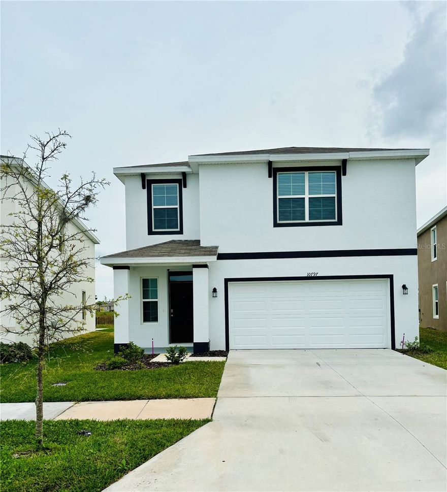 Welcome to Mirada! This 3 bedroom, two and a half bath home offers a light open floorplan perfect for entertaining or everyday living. Neutral kitchen features abundant cabinet space, granite countertops, island, stainless steel appliances and is open to living and dining areas. Second story offers a nice loft, spacious primary bedroom, with huge walk-in closet, and well assigned primary bath. Secondary bedrooms are nice sized, and a conveniently located laundry room with washer and dryer. Tranquil backyard with no back neighbors. Mirada offers resort style living with a 15-acre lagoon, great community activities, close to Publix, shopping, restaurants and entertainment. Pet friendly.  Our application fee is $75 per adult, once approved, a $75 lease administration fee is due, both non-refundable.