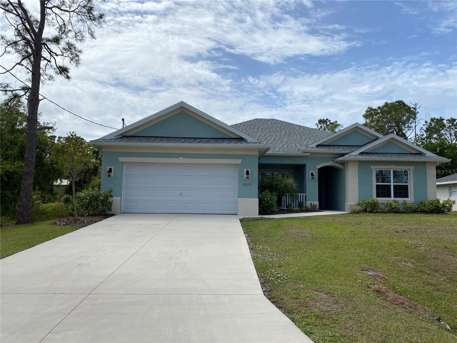 IMPROVED PRICING!! New construction. Move in ready. Located in a quiet neighborhood on an 11,181 sf lot. This home features 3 spacious bedrooms plus a study/den with double doors. The home features a combination of ceramic tile and carpet flooring. Granite countertops. The primary bedroom features a tray ceiling with primary bath that features a garden bathtub, separate sinks, linen closet and a separate large walk in closet. The laundry room is located between the kitchen hallway and the 2 car garage and also has a wet sink, storage cabinets above the washer and dryer locations. The lanai is off the dining room and great room which features french doors to access from both rooms. The backyard has plenty of room for barbeques.