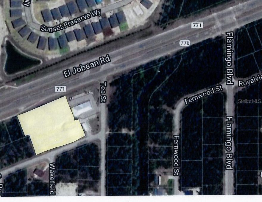Looking for that great location for your new business or new location for your business...this is the one! Here's a 1.84 acre site which has 320 feet of frontage on El Jobean Road / State Road 776 and 320 feet along Esposito Terrace. This property is perfectly located just a few steps east of Bert's Black Widow Harley Davidson, the Tampa Bay Rays spring training facility and also, the Charlotte County Fairgrounds are very close.  Looking for that great location for your new business or new location for your business...this is the one! Here's a 1.84 acre site which has 320 feet of frontage on El Jobean Road / State Road 776 and 320 feet along Esposito Terrace. This property is perfectly located just a few steps east of Bert's Black Widow Harley Davidson, the Tampa Bay Rays spring training facility and also, the Charlotte County Fairgrounds are very close. Property located across the street from West Port Residential Community encompassing 450 Acres with approximately 2,000 single family and multi family homes. This property has multiple ingress/egress options for drive thru and ease of traffic flow.  Some leg work (otherwise expense) has been completed with easement releases from the county to make site more buildable.  Also, the Environmental/Species report and a survey are attached!  There are plans in progress for a new Publix store at the intersection of Flamingo and El Jobean.
High traffic volume: Road name: EL JOBEAN RD (website https://tdaappsprod.dot.state.fl.us/fto/)
From: N/A
To: TOLEDO BLADE BLVD
Year: 2023
AADT: 38000
Roadway: 01050000
Cosite: 010045
County: Charlotte
Lat/Long: 27.00324, -82.17403Some leg work (otherwise expense) has been completed with easement releases from the county to make site more buildable.  Also, the Environmental/Species report and a survey are attached!  There are plans in progress for a new Publix store at the intersection of Flamingo and El Jobean.
High traffic volume: Road name: EL JOBEAN RD (website https://tdaappsprod.dot.state.fl.us/fto/)
From: N/A
To: TOLEDO BLADE BLVD
Year: 2023
AADT: 38000
Roadway: 01050000
Cosite: 010045
County: Charlotte
Lat/Long: 27.00324, -82.17403