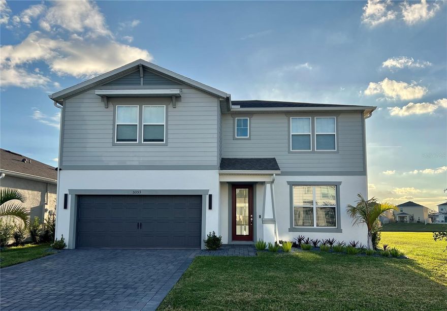 Like -New Single-Family home at Cypress Hammock Community featuring 4 Bedrooms Plus Den/Office, 3.5 Bathrooms with Covered Lanai. Master Bedroom, Den/Office and Half Bath are located on main floor. Laundry room is also located first floor.  The second level has 3 bedrooms + 2 full bathrooms and a versatile loft offering additional space for a game room. The chef-inspired kitchen comes fully equipped with stainless-steel appliances, quartz countertops, and ample storage, making meal preparation a delight. The luxurious primary suite is a true sanctuary, boasting a modern stand-up shower, dual sinks, and a spacious walk-in closet. Backyard has a private fence with lake view. This home offers a perfect balance of tranquility and convenience. Make it yours today! Hammock offers a resort-style pool, clubhouse, playground and an open playfield in addition to gorgeous water views, which can be enjoyed from the walking trails and wetland conservation areas throughout the community. This Community is located close to the Poinciana SunRail station, Walt Disney World® Resort and easy access to US Hwy 17-92, US 192 and I-4 highway. Tenant is responsible to all utilities and law care.