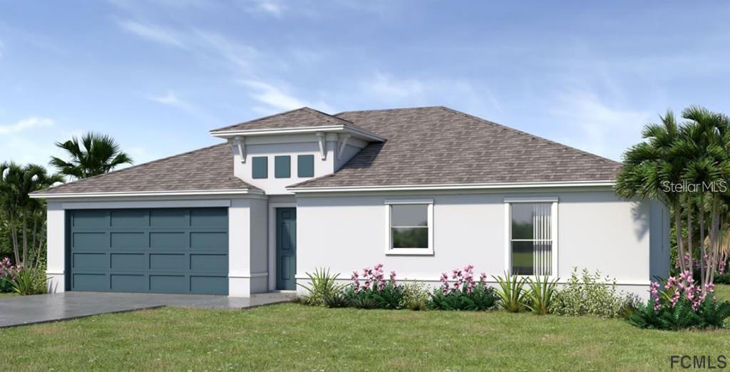 Under Construction. Beautiful oversized property on fresh-water canal! This stunning brand-new construction home seamlessly blends elegance, comfort, and modern convenience. Built with durable block and stucco construction, this open floor plan offers 4 bedrooms, 2 baths, and 1,654 sq. ft. of thoughtfully designed living space. Vaulted ceilings in the kitchen, dining, and living areas enhance the spacious feel, while North Point Hattaras White cabinets and Granite Valle Nevado "Gray" granite countertops add a touch of sophistication. The entire home is adorned with floating luxury vinyl plank flooring, ensuring both style and durability. Enjoy the Florida outdoors with a 10’ x 10’ covered porch. A premium stainless-steel appliance package is INCLUDED, featuring a 24.3 cubic foot side-by-side refrigerator with a built-in ice maker, a 30-inch smooth-top electric range, a 1.6 cubic foot over-the-range microwave, and a dishwasher - everything you need for a modern kitchen! For added peace of mind, your purchase includes a 2-10 Builder’s Warranty. NOTE: Photos are for example purposes only.