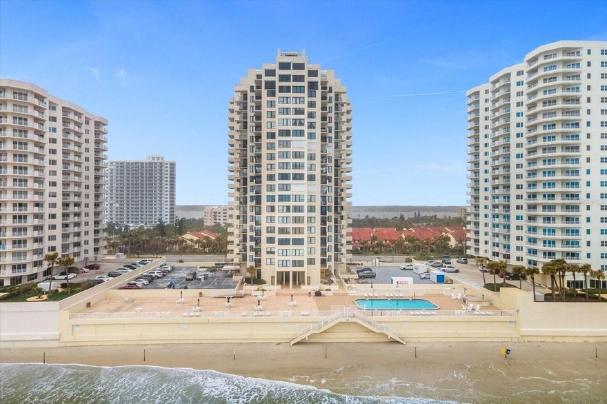 Welcome to Oceans Seven Condominium—your dream oceanfront escape in the heart of Daytona Beach Shores! This fully furnished, beautifully remodeled 2022 condo is ready for you to move right in and start living the beach life. Step inside this stunning 2-bedroom, 2-bathroom retreat and be instantly captivated by the breathtaking Atlantic Ocean views from your expansive living space. The open floor plan is bathed in natural light, creating a warm and inviting atmosphere. The modern kitchen is a chef's delight, featuring sleek countertops, stainless steel appliances, and plenty of storage—perfect for casual meals or entertaining friends and family. Your primary suite is pure paradise, complete with a private balcony overlooking the ocean, a spacious walk-in closet, and a spa-like en-suite bathroom with dual vanities and a walk-in shower. The second bedroom is just as spacious and versatile—ideal for guests or a home office with a view! Resort-style amenities at Oceans Seven Condominium include direct beach access, a sparkling pool, a fitness center, and a community clubhouse. Plus, with assigned parking and in-building laundry, convenience is at your fingertips. Located in one of the most desirable areas of Daytona Beach Shores, you're just minutes from the best local dining, shopping, and entertainment. This is your chance to own a slice of paradiseschedule your private tour today!