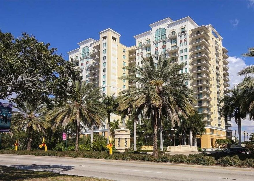 Highly desirable turnkey unit at the luxurious Alinari in downtown Sarasota! This 2 bedroom, 2 bathroom unit on the seventh floor, is tastefully decorated and being offered for a seasonal lease beginning December 1. (3 MONTHS MINIMUM) Spectacular split floor plan, large kitchen area and a den set up as an office. All furniture in the pictures is accurate. A nice balcony overlooking the pool area and downtown Sarasota, you even get a small view of the water. The Alinari is a doorman building with a movie room, billiards room, large gym, stunning pool area and is walking distance to all that downtown Sarasota has to offer. Rent includes water, sewer, garbage & basic cable. This unit also includes a garage parking space and a storage unit. Association approval required prior to move in.