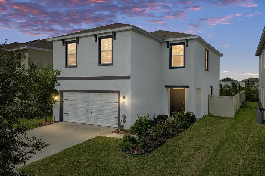 Luxury Lagoon Living Alert! This is your chance to live everyday like you are on vacation
within the Mirada Lagoon, a place where crystal clear waters, cabanas, kayaking, and resort-style
relaxation are just minutes from your doorstep. Residents enjoy a true Florida lifestyle with golf

cart paths, community events, and access to an ever-growing mix of shops and dining nearby-
and this is your ticket to living there! This 4 bedroom, 2.5 bath, 2 car garage home offers a warm

welcome with sidewalk-lined streets, a modern paint palette, mature landscaping, and a covered
entryway. Inside, the open-concept first floor is designed for entertaining and comfortable living.
The spacious living room flows effortlessly into the dining area and kitchen, with tile flooring
underfoot, updated lighting overhead, and sunlight streaming in through sliding glass doors that
open to an expansive patio, perfect for gatherings or quiet evenings outdoors. The kitchen
features granite countertops, a central island with breakfast bar seating, a sleek four-piece
stainless steel appliance package, and the convenience of three separate storage closets, ideal for
keeping everything organized and out of sight. A well-placed half bath completes the main level.
Upstairs, you’ll find all four bedrooms and two full baths, along with a charming laundry room
complete with cabinetry and shelving. The primary suite is a peaceful retreat with a large walk-in
closet and an ensuite bath offering dual sinks and a walk-in shower. The additional bedrooms are
generously sized, with one offering its own walk-in closet. Outside, unwind in the fully fenced
backyard with a tranquil view and plenty of space to entertain on the large open patio. From
relaxed evenings under the stars to weekends at the Lagoon, this home offers a lifestyle that truly
captures the essence of Florida living. Call us today to learn more about this enticing opportunity
and the Mirada Lagoon!