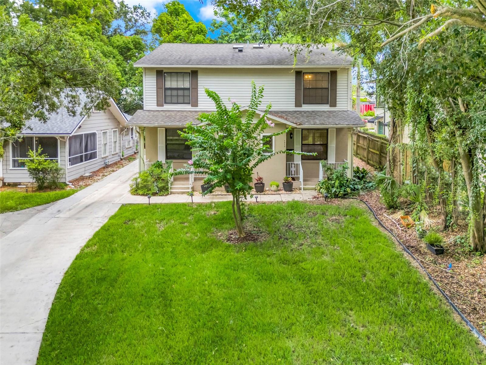 ATTENTION!!! DOWNTOWN ORLANDO/THORNTON PARK DUPLEX. Whether you're looking for a WISE INVESTMENT or a PLACE TO CALL HOME,this property puts you right where the action meets the charm. This beautifully maintained duplex isn't just a home—it's your ticket to one ofOrlando's most vibrant neighborhoods. Just steps from Thornton Park and less than a mile to Lake Eola, you'll enjoy tree-lined streets, livelycafes, farmers' markets, and endless entertainment right outside your door. Each side of this property offers 2 bedrooms, 2.5 bathrooms, and alayout designed for comfort and privacy. Downstairs, the open kitchen and dining area flow seamlessly to a private covered patio, perfect formorning coffee. Upstairs, unwind in your primary suite, which has an en suite bath with granite countertops, a built-in closet, and a privatebalcony made for quiet moments. The second bedroom also enjoys its own ensuite bath and walk-in closet. The following updates give you peaceof mind: ROOF(2019), WATER HEATER(2020) IN BOTH UNITS, AC (2013) INSIDE AND OUTSIDE UNIT, MAIN DRAIN repair (2021), and WHOLE-HOUSE REPIPE(2006). Across the street, Langford Park is your green oasis for tennis, picnics, and weekend fun. Bike to Lake Eola, stroll to localbreweries, or explore boutique shops in Thornton Park