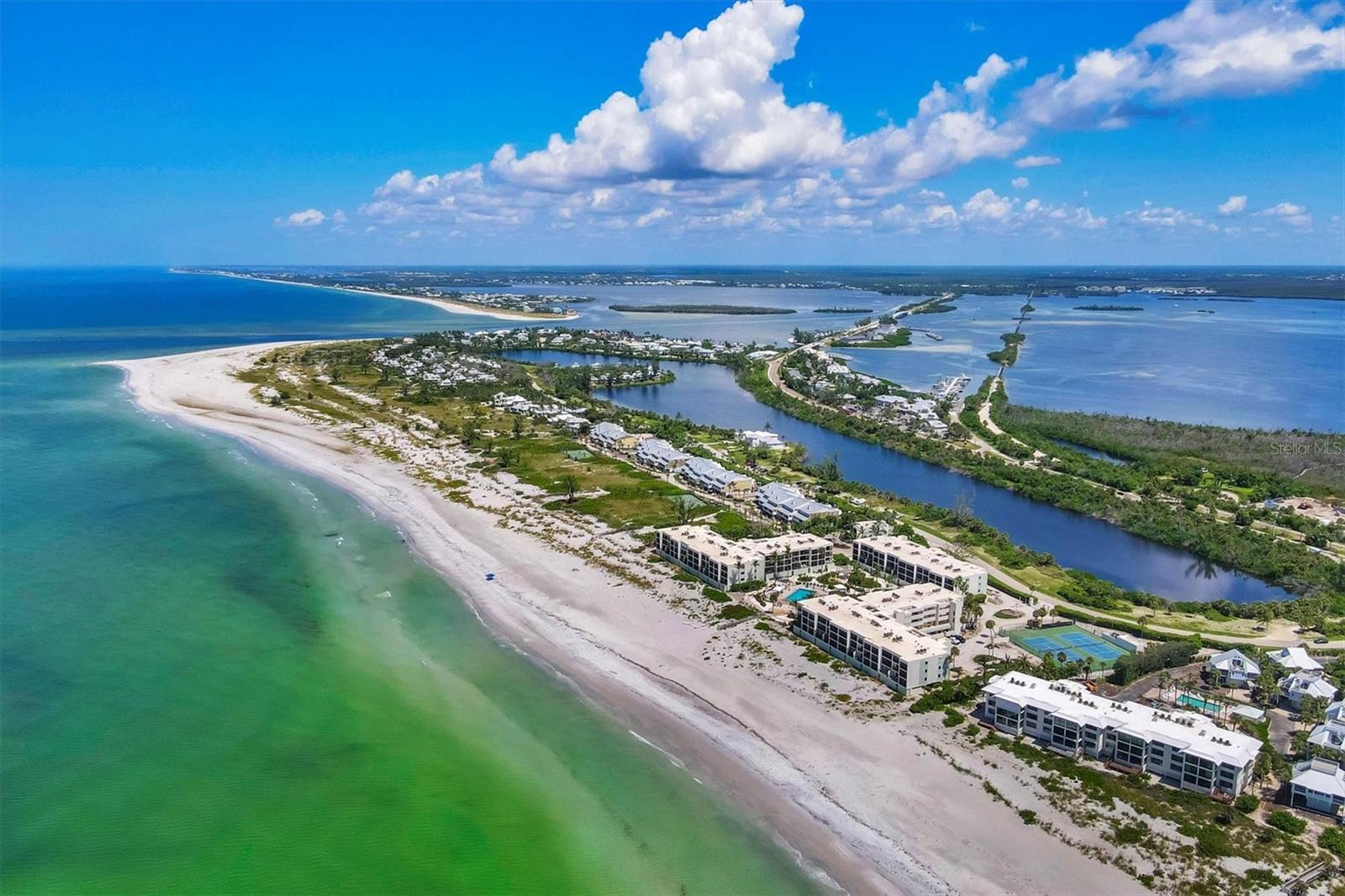 Welcome to Boca Grande’s most coveted shoreline—a stretch of sugar-like sand where the Gulf of America shimmers in teal and every sunset looks hand-painted.
Perched above this paradise, your turn-key 2-bedroom, 2-bath, 1,334 sq. ft. condo has been thoughtfully renovated to capture coastal living at its finest. An expansive lanai frames the coastline and community pool like living art, the perfect perch to savor Gulf breezes, listen to the gentle surf, and watch dolphins and seabirds glide by. Morning coffee has never tasted better, and evenings unfold beneath pastel skies fading into star-dusted nights.
Inside, coastal elegance meets effortless comfort. Luxury vinyl plank flooring flows throughout, while the kitchen shines with stone countertops, abundant natural light, and views of palms swaying outside. Hurricane-impact windows and doors for peace of mind, and every detail has been chosen for a refined yet relaxed aesthetic.
Step outside and enjoy resort-style amenities: a community pool, spa, tennis courts, and pristine beachfront surrounded by manicured tropical grounds. Stroll, bike, or golf-cart into Boca Grande’s historic village for fresh pastries, boutique shopping, or a dinner. Here, sea turtles nest on the sand and tarpon roll through the Pass—reminders that this is no ordinary coastline.
This is the Boca Grande lifestyle you’ve been dreaming of: front-row views of the Gulf, a home that lives with ease, and an island vibe that can’t be duplicated. Claim your piece of paradise today.