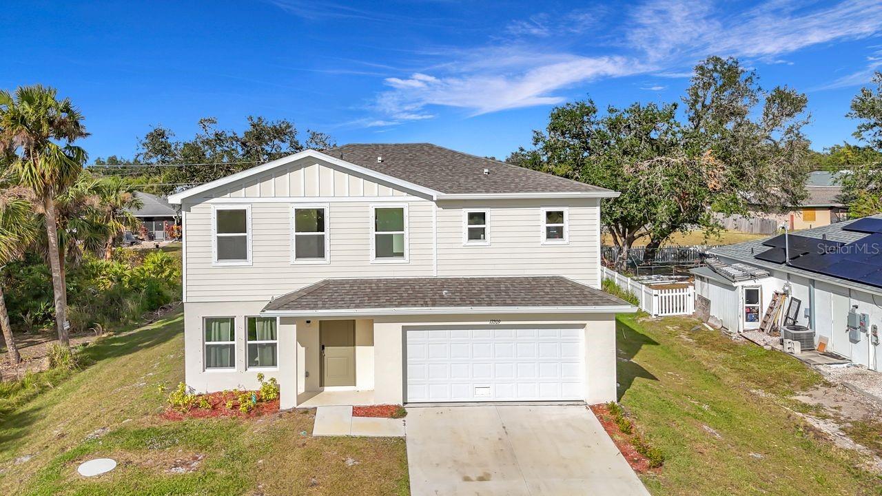 Welcome to this beautiful two-story home, built in 2022, offering modern design, spacious living, and a layout designed for both
comfort and functionality. Perfectly situated on a private street with wonderful neighbors, this home is an ideal retreat for families
seeking a peaceful and welcoming community. As you step inside, you’ll immediately notice the thoughtful attention to detail. The
main floor features an open and inviting layout, highlighted by a guest suite with a full bathroom, making it ideal for visiting friends,
family, or multi-generational living. The spacious living area flows seamlessly into the heart of the home: the kitchen. With granite
countertops, sleek stainless-steel appliances, and ample cabinetry, this space is perfect for both everyday cooking and entertaining
guests. Durable laminate flooring extends throughout the main living spaces, while plush carpet adds warmth and comfort to the
bedrooms. Upstairs, you’ll find a tranquil master suite that serves as a private oasis. This expansive bedroom features a luxurious en
suite bathroom with dual sinks, perfect for busy mornings or relaxing evenings. A large walk-in closet completes the suite, providing
ample space for all your wardrobe needs. In addition to the master, there are two more generously sized bedrooms on the second
floor, as well as a versatile loft space that can easily transform into an office, playroom, or second living area. The convenience of a
walk-in laundry room on the second floor ensures your daily routines run smoothly. The outdoor space is just as impressive. The large,
completely fenced backyard offers plenty of room to play, relax, and entertain. It features an above-ground pool, making it the perfect spot to cool off on hot summer days or host weekend gatherings with friends and family. The home also includes a two-car garage, providing ample storage and parking options. Located on a private street, this home offers a sense of tranquility while still being part of a vibrant
neighborhood with great neighbors. Whether you’re enjoying quiet evenings in your backyard, hosting gatherings in the open living
spaces, or simply appreciating the modern design and thoughtful layout, this home truly has it all. Don’t miss the opportunity to make
this stunning property your own. Schedule a showing today and experience everything this exceptional home has to offer!