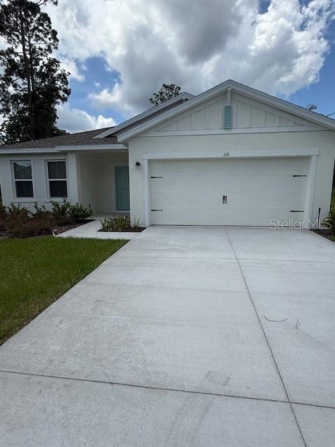 Brand new home in Belle Terre, 3 bedrooms, 2 bath, 2 car garage. Kitchen features stainless appliances and granite counters and an island with seating space. master bath has a walk-in closet, dual vanities and a shower only. Storage closet in laundry room. Blinds included. Tile throughout. No Carpet! close to schools, shopping and all Palm Coast amenities.
