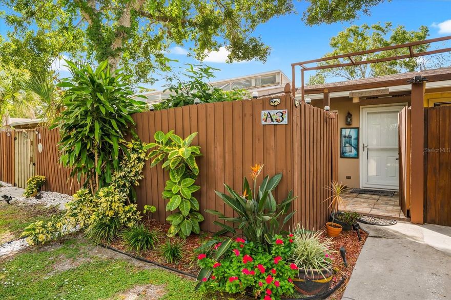 Beautifully renovated one-bedroom, one-bathroom condo offering the perfect blend of comfort, privacy, and style. A private courtyard entrance welcomes you into your own peaceful outdoor retreat, ideal for morning coffee, an evening glass of wine, or simply relaxing after a day at the nearby beaches. Inside, the open layout feels bright and airy with soaring ceilings, skylights, and patio doors that allow natural light to stream throughout the space. The kitchen has been tastefully updated with granite countertops, an open island, modern lighting, and stainless steel appliances. Throughout the home, you’ll find engineered hardwood floors and thoughtful details that reflect both quality and care. The bathroom has been beautifully renovated, and the bedroom features a new hurricane-rated window for added peace of mind. Additional updates include a new glass storm door and an air conditioner replaced in 2019. Parking is conveniently located just outside your courtyard gate for easy access. The Jefferson complex is a quiet, small community surrounded by mature trees and long-term residents who take pride in their homes. Enjoy the sparkling community pool or take a peaceful stroll through the park-like setting that makes this neighborhood so inviting. HOA fees include lawn care, pool maintenance, and amenities, creating an easy, low-maintenance lifestyle.
Located just minutes from downtown Sarasota, SRQ Airport, local beaches, shopping, and dining, this condo offers incredible value and convenience. Whether you’re looking for a full-time residence, a seasonal retreat, or an investment opportunity, this home provides a tranquil setting with a true sense of community. From the moment you arrive, you’ll feel at home.