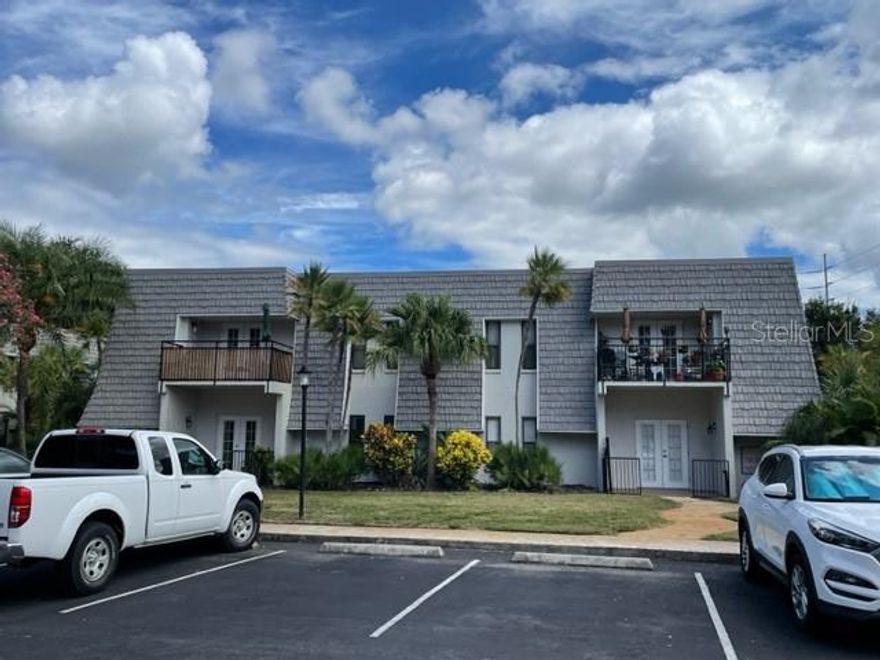 Great price and location in Dunedin! Rarely available! Move in ready first floor 1 bedroom 1 bath condo in the Gated Community of Victoria Palms at the end of a dead end street. Located 0.5 miles from down town Dunedin and all the shops and restaurants. Bike or walk to the the Pinellas Trail. Golf cart friendly community with Golf Cart parking available. This gated community has just refurbished the pool, all the buildings have just been painted in 2023, and the parking lot resurfaced in the last 3 years. This is a vibrant, involved pet friendly community with many activities and engaged tenants and owners. Spacious rooms, generous sized living room, in unit stacking washer and dryer, newer HVAC 2020, reroofed in the last 3 years, microwave 2017, Refrigerator 2019, dishwasher 2016, sink faucet 2023, and a generous owners suite. The unit is right across the street from the pool with a private patio at the back of the unit away from the parking lot. These units can be rented for a minimum of three months at a time and there is no waiting period for rentals. Condo fee covers Maintenance, Pool, Management, Landscape, Water, Sewer, Trash, Cable, Internet. All you need to pay extra is for the electric.