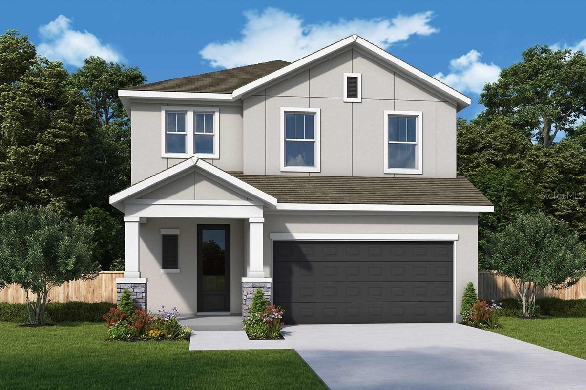 Under Construction. The Sneed by David Weekley Homes, is a beautifully designed open concept home, coming soon! Equipped with a 1-2-10 warranty for the ultimate piece of mind! Enjoy the resort style amenities of Chapel Crossings including a pool, lazy river, state of the art fitness center, clubhouse, playground, and pickle ball! This open concept design features 5 bedrooms, 3 bathrooms, a loft and walk in closets throughout. The heart of the home, is beautifully decorated with custom warm wood shaker style cabinetry, quartz counter tops, and an expansive kitchen island ready for a quick meal prep, a gathering of friends and family or preparing for a quiet night in! Take a walk through your sliding glass doors onto your large lanai to enjoy the serene conservation view. You will also find laminate flooring in the common areas of the home, tile in the bathrooms and utility room, finished with cozy carpeted bedrooms, stairs and loft! Schedule a tour today!