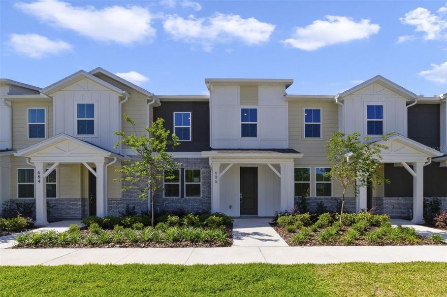 Welcome to the Providence, a beautifully designed Zero Energy Ready townhome by Beazer Homes located in the highly sought-after Aulin Square community in Oviedo, offering 3 bedrooms, 2.5 bathrooms, and 1,711 sq. ft. of thoughtfully planned living space. The open-concept main floor features a bright and inviting living area, along with a gourmet kitchen complete with granite countertops, 42" upper cabinets with crown molding, stainless steel appliances, and a spacious dining area ideal for both everyday living and entertaining. Upstairs, the private primary suite provides a relaxing retreat with dual sinks and a large walk-in shower, while the additional bedrooms offer flexible space for family, guests, or a home office. Enjoy outdoor living in your private rear courtyard, perfect for relaxing or hosting, along with the added charm of a covered front porch and the convenience of a detached 2-car garage. Built tighter, built smarter, this home features enhanced insulation packages and advanced air sealing techniques that create a high-performance building envelope for more consistent indoor temperatures, quieter interiors, and improved energy efficiency. Energy efficiency isn’t just about the environment; it’s about your financial future, and this home is designed to help lower your total cost of homeownership through reduced utility bills and durable, quality construction. Ideally located just minutes from major roadways like 417, as well as shopping, dining, and the University of Central Florida, this home offers the perfect blend of convenience and community. Beazer Homes is proud to be America’s #1 Energy-Efficient homebuilder. Our FY25 average gross HERS score of 32 (38 excluding solar) was the lowest of the publicly reported scores among the top 30 U.S. homebuilders by volume identified by Builder Magazine’s Top 100 List (based on 2025 total closings). Take advantage of our special buyer incentives, which may include closing costs, design studio upgrades, FLEX dollars, and more. Contact us today to learn how you can benefit from these exclusive offers.