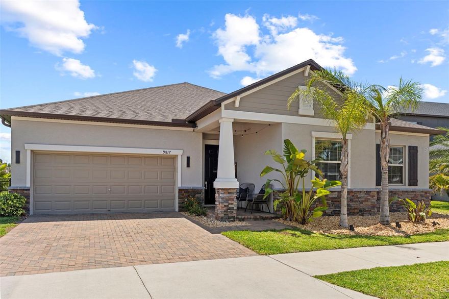 Stunning 4-Bedroom Home with Conservation and Lake --Don’t
miss the opportunity to view this rare gem—a 4-bedroom, 2.5-
bathroom upgraded home with an office area. Combining luxury,
space, and modern amenities, the light-filled open living area
offers panoramic vistas of the tranquil conservation area and
sparkling lake, creating an inviting space for gatherings both
inside and out with everyday peaceful relaxation. Impressive
gourmet kitchen features gleaming quartz countertops, custom
cabinetry, a spacious island with breakfast bar, stylish
backsplash, modern appliances, walk-in pantry, and a large
sink—providing the perfect setting for both casual meals and
gourmet creations. Versatile area with a built-in desk for your
home office. Two car garages with tandem parking and pavers-
accented driveway provide abundant storage, secure parking, and
an enhanced curb appeal that reflects the thoughtful upgrades
throughout the property. Private screened patio invites you to
savor peaceful mornings with coffee or unwind in the evenings
after a long day and enjoy the serenity this unique location
affords. Upgrades abound, including designer lighting fixtures,
ceiling fans for comfort, smart home features like a ring doorbell,
and a water softener system to elevate everyday living.
Exceptional location in a lively community with quick access to the
airport and I-4 and I-75 for effortless travel, just minutes from
Hard Rock, the Florida State Fairgrounds, and within an hour’s
drive of premier destinations like Busch Gardens, Orlando’s
attractions, Disney World, and the Gulf’s renowned beaches.
Schedule your private tour today and experience everything this
remarkable property has to offer!