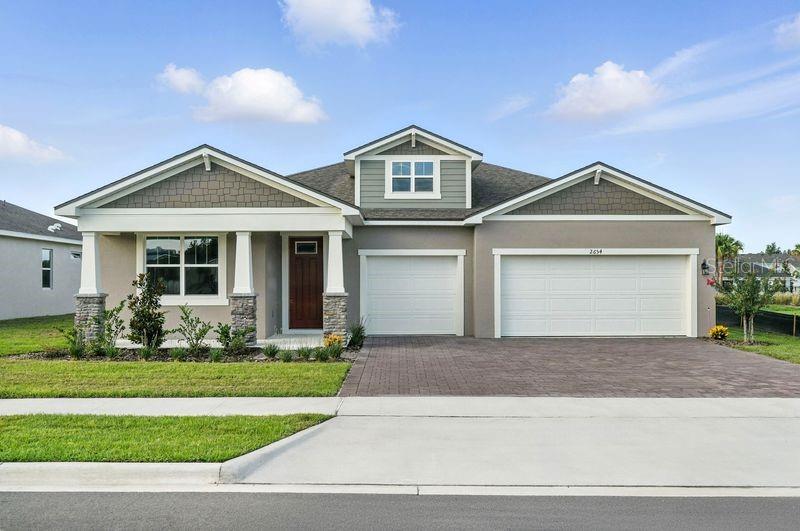 Under Construction. Washer, Dryer, & Refrigerator Now Included! The Glacier Bay offers thoughtfully designed single-story living with a 3-car garage. A walk-in pantry enhances the open, flowing space and connectedness of the kitchen and dining area. This home has been designed with 3 bedrooms and 2.5 bathrooms and an additional flex room. A covered lanai with sliding glass doors provides excellent outdoor living space. The owner’s suite has a large walk-in closet and additional and linen storage. Nestled within a community offering seamless access to major thoroughfares, revel in the convenience of nearby dining, shopping, and a myriad of outdoor activities. Visit the Meadowlark Landing sales center today!
