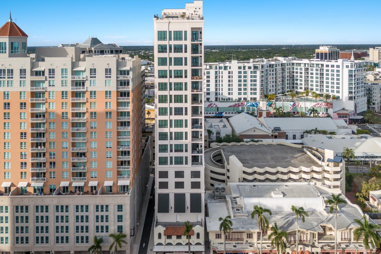 Experience upscale living in this stunning 3-bedroom, 3.5-bathroom residence at The DeMarcay, one of downtown Sarasota’s most desirable addresses. Spanning 2,229 square feet, this spacious condo offers breathtaking views of Sarasota Bay, Marina Jack, and the vibrant city skyline.Step inside to discover high-end finishes throughout, including sleek Italian cabinetry, premium Miele appliances, and a thoughtfully designed open-concept layout. The expansive balcony invites you to unwind with panoramic water views – perfect for morning coffee or sunset cocktails.The primary suite features a walk-in closet and water views with a spa-like bathroom with soaking tub, lighted mirrors and beautiful luxury tile, while two additional bedrooms offer ample space for guests or a home office. A stylish powder bath completes the layout.Residents enjoy exclusive access to resort-style amenities, including a rooftop pool with sweeping views, grill stations, a modern fitness center, and a beautifully appointed common area with a kitchen and spacious entertaining area.
Located in the heart of downtown Sarasota, The DeMarcay places you steps from world-class dining, arts, shopping, and the waterfront.