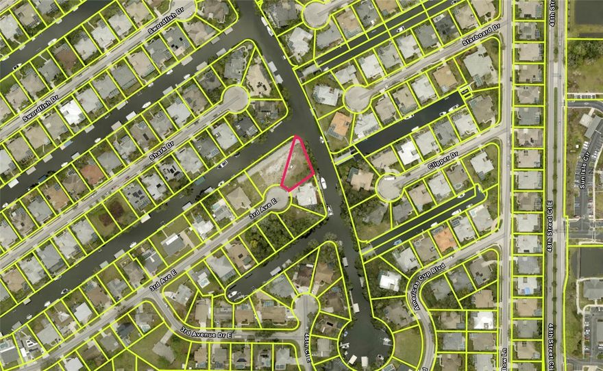 Discover a rare opportunity in the heart of Bradenton — an exceptional waterfront lot perfectly positioned at the edge of two scenic canals, offering panoramic water views and unmatched privacy.

What truly sets this property apart is its elevation: one of the very few waterfront parcels in the area that is not located in a flood zone — providing peace of mind without compromising your waterfront lifestyle.

Tucked away on a quiet cul-de-sac, this homesite delivers the best of Florida living. Enjoy magnificent water views from sunrise to sunset, with breathtaking evening skies reflecting across the canals year-round. Whether you're sipping your morning coffee by the water or entertaining guests as the sun dips below the horizon, every day feels like a retreat.

For boating enthusiasts, this property offers direct access to the Manatee River and the open waters of the Gulf of Mexico — no bridges, no barriers, just effortless navigation to world-class fishing, waterfront dining, and endless Gulf adventures.

Freedom is another luxury here:
No HOA. No deed restrictions. Build the home you envision without unnecessary limitations.

Perfectly positioned for convenience, you're just a short drive from the vibrant cultural scene of Sarasota, the waterfront energy of St. Petersburg, and the metropolitan attractions of Tampa — all easily accessible via three major nearby airports. Indulge in world-class shopping, award-winning beaches, championship golf, and an array of fine dining destinations just minutes away.

This is more than a lot — it’s a canvas for your dream waterfront estate in one of Florida’s most desirable coastal communities.