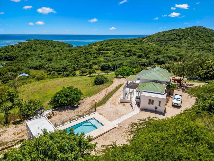 Culebra lot 21 Las Pelas

Unique and spectacular property located in one of the highest points on the east coast of the island of Culebra. Enjoy stunning ocean and mountain views from sunrise to sunset. This 4 bed 5 bath property sits on a beautiful 5 acre lot with a 3000 square foot build. Unobstructed panoramic views, large windows and high ceilings define a lifestyle of relaxed elegance. On the main level there are two en-suite bedrooms, family room, kitchen and side by side balcony. The lower level has two bedrooms, 2 bathrooms, garage and storage room. Salt water pool with water heater, full generator, 600 gallon water cistern and AAA water service.