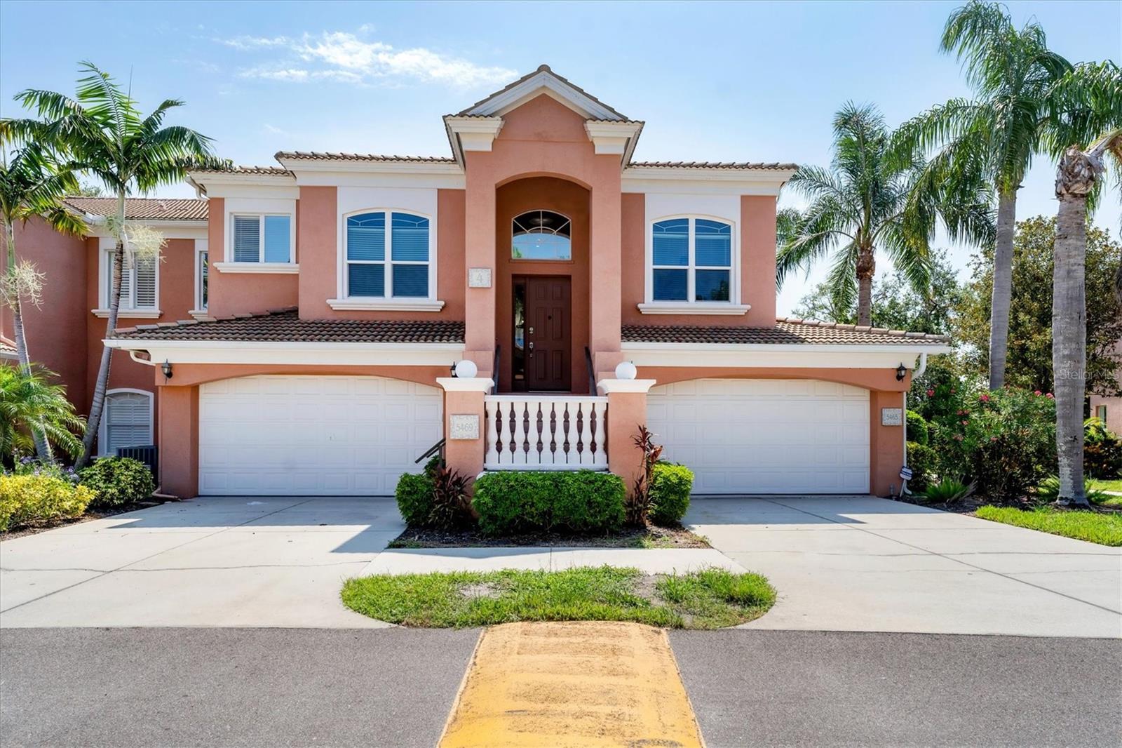 ONLY 4 BEDROOM VILLA available in gated Academy Park Villas, THE CLOSEST residential property to the main West campus entrance to IMG Academy, literally just down the sidewalk. Furnished as shown, this is over 2700 SF living space, 4 legit bedrooms, 3.5 bathrooms, lots of storage closets, vaulted ceilings in several rooms (2nd/top floor unit), screen porch overlooking trees, two car private garage. Owner has made the following improvements in recent month: All windows cleaned inside/outside, All interior walls/trim freshly painted, All kitchen cabinet doors freshly painted, two front bedroom blinds are new, living room and lanai furniture professionally machine cleaned, etc. All appliances and water heater are 2013, HVAC is 2014. Owners enjoy the use of a heated community pool and hot tub, as well as small clubhouse fitness room. Convenient to Legacy Hotel across the street.