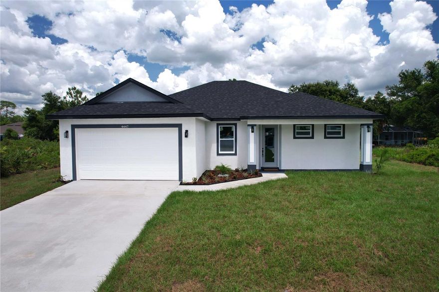 MOVE IN READY! Welcome to your new home in the heart of North Port! This spacious 4-bedroom, 3-bathroom residence offers a smart and stylish layout perfect for everyday living. You’ll find durable vinyl flooring throughout the main areas and ceramic tile in the bathrooms and laundry room for added convenience. The open floor-plan features high ceilings that create a light and airy feel, and French doors lead out to a large 243 sq ft covered lanai, ideal for relaxing or entertaining.  The kitchen is thoughtfully designed with quartz countertops, ample cabinet space, and a functional layout that opens to the living and dining areas—great for both cooking and connection.  This home also features a split-bedroom floor-plan, offering privacy for family members or guests. The 2-car garage provides secure parking and additional storage space.  Situated in a growing area of North Port, this home is close to everything you need. Enjoy nearby Cocoplum Village Shops, Warm Mineral Springs, and a variety of dining and entertainment options. Outdoor enthusiasts will appreciate the proximity to Myakkahatchee Creek Environmental Park, Blue Ridge Park, and scenic trails for hiking, biking, and kayaking. Plus, you’re just a short drive from beautiful Gulf Coast beaches and the vibrant Downtown Wellen Park community.  Don’t miss this opportunity to own a modern, move-in ready home in one of Florida’s fastest-growing cities!
