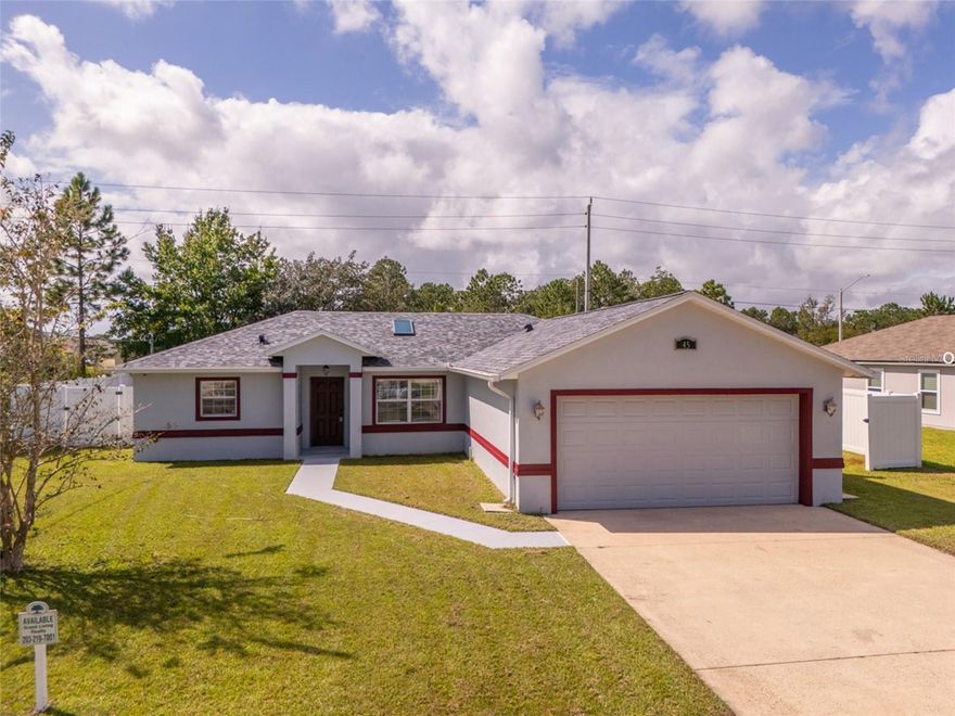 Well maintained Seagate built home with a new roof in 2023, water heater 2024, and a 6 ft high vinyl fence surrounding the backyard for privacy. Eat in Kitchen area for easy dining. Custom built wood shelves in pantry and laundry room for your supplies. Hardwood engineered floors in living room and kitchen with a bonus skylight in great room.  New oven and microwave; plus a stainless steel refrigerator. Covered rear lanai has wood finished ceiling to create an inviting space.  Priced to sell!