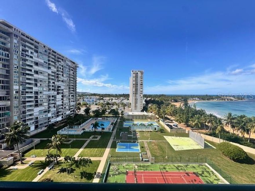 EQUIPPED ,FURNISHED AND RENOVATED. 21FLOOR WITH OCEAN VIEW . Spectacular property located in Cond. Playa Azul III. Luquillo. Easy access to highways, shopping malls and restaurant. This condo has DIRECT ACCESS TO BEACH.  This property has one bedrooms with king side bed, walk in closet, laundry area in kitchen, living area with sofa, T.V unit, Chairs. A/C split unit in living room, dining room set. Balcony area with ocean direct view. This property has everything you need. Is furnished and equipped. This condo has security guard on duty 24/7, Parking for visitors inside and additional parkings. Recreational areas: Pool, Playroom, Picketball court, access to beach. Only 5 minutes form restaurants, Monserrate Famous beach, 10 minutes from  Yunque rainforest and more. Don't miss the opportunity to make yours. Hoa maintenance is included and insurance.