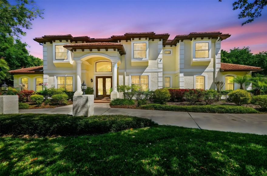 The Foresta; Timeless Mediterranean luxury in Avila Golf & Country Club, Tampa Bay's most prestigious guard-gated community, this Mediterranean estate is a masterclass in luxury, craftsmanship and timeless elegance. A circular driveway leads to a spacious double-height foyer, setting the tone for the refined details found throughout. The formal living room, anchored by a double-sided fireplace, seamlessly connects to the spacious formal dining room, creating an inviting ambiance for sophisticated entertaining. The expansive family room, with its fireplace, opens to a chef's kitchen, where dual islands offer ample space for culinary artistry and gathering. Designed for grand entertaining and everyday comfort, this estate features a detached guest house, dedicated office, theater room, and a resort-style pool and spa. The outdoor kitchen, covered patio, pergola and firepit create a private retreat, while a mosquito misting system ensures year-round comfort. The primary suite on the second floor offers a serene escape with breathtaking conservation views. With Tampa's year-round paradisiacal climate and Avila's unparalleled exclusivity, this residence presents a rare opportunity to own a piece of Florida's sought-after luxury lifestyle. Make it yours.