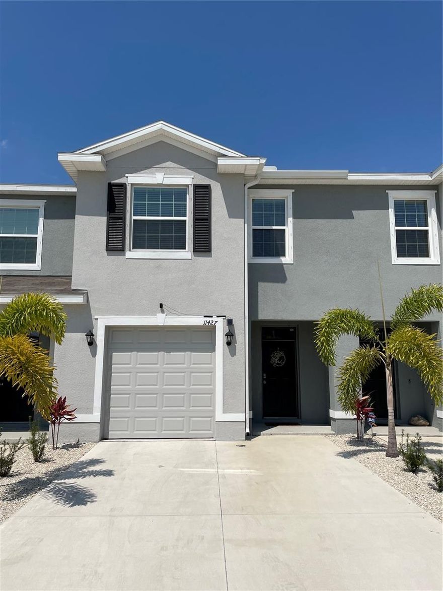 Welcome to this immaculate townhome located in the desirable gated community of Woodleaf Hammock in Lakewood Ranch. Featuring 3 spacious bedrooms and 2.5 bathrooms, this residence offers a bright open-concept floor plan perfect for modern living. The gourmet kitchen is equipped with granite countertops, a large island, and stainless steel appliances, seamlessly flowing into the expansive family room—ideal for both everyday living and entertaining. Upstairs, you’ll find the primary suite with an ensuite bath and dual vanities, a walk-in shower and a generous sized walk-in closet. Two additional bedrooms and a convenient laundry area are also upstairs. Step outside to the screened-in lanai and enjoy tranquil pond views. Attached garage and wide two-car driveway. Woodleaf Hammock has resort-style amenities such as a community pool, clubhouse, park, playground, dog park, and pickleball courts. Located within top-rated Lakewood Ranch schools and close to shopping, dining, and Florida’s world-class beaches, this home offers the ultimate combination of comfort, convenience, and lifestyle. 1-year minimum lease required.