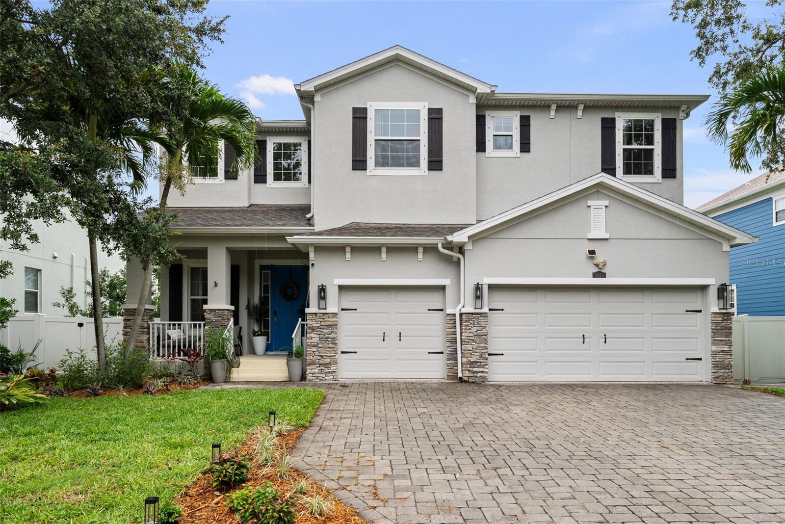 MOVE IN READY! Built new in 2017, you can live the South Tampa lifestyle in this solidly constructed, elevated home situated in the beautiful Belmar Area. Located in the highly desirable A+ rated Plant, Coleman, and Mabry school district, this home offers 4,250 sq. ft. of flexible living space, providing both comfort and peace of mind, having remained completely unaffected by any storms. Once inside, you’ll be greeted by soaring ceilings, an open floor plan, modern design features, and stylish updates. The floor plan features: 5 BEDROOMS, 4 FULL BATHROOMS, 3-car garage, multiple living and dining areas, a large BONUS/LOFT, downstairs bed/full bath, and screened porch, all on a prime 75x110 lot with a fully fenced back yard and plenty of room to install a pool. 1st Floor: formal living and dining rooms, great room, and gourmet kitchen boasting stone countertops, wood cabinets with under-mount lighting, high end appliances, a huge center island with extra seating, and a wet bar. Also on the first floor is an in-law suite/guest bedroom and full bath. 2nd floor features: Expansive primary retreat has a spa-like bath and spacious walk-in closet. 3 additional bedrooms and 2 baths surround a large LOFT/upstairs living room. Situated in the heart of South Tampa in close proximity to upscale shopping and dining, downtown Tampa, The Riverwalk, Bayshore Boulevard, Hyde Park, Tampa International Airport, and convenient access to the Crosstown and Bay Bridges! Make your appointment today, and MOVE RIGHT IN!