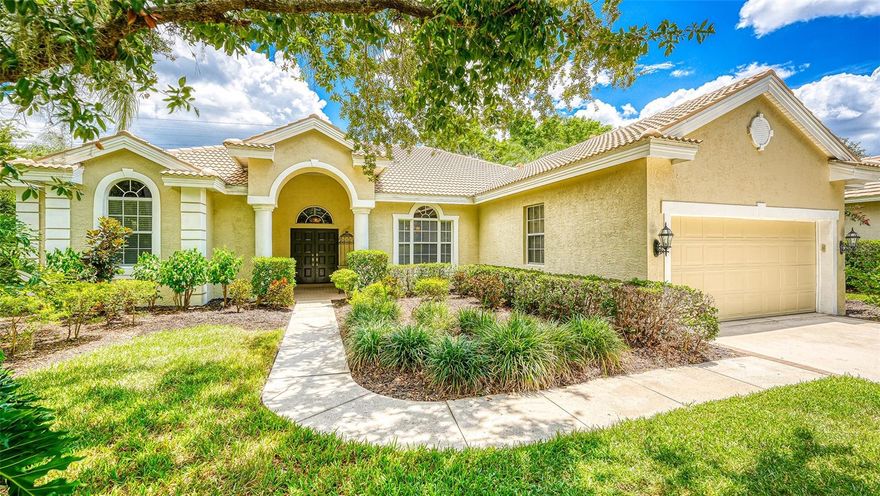 LOWEST PRICE HOME PER SQUARE FOOT IN UNIVERSITY PARK COUNTRY CLUB! Tranquil park-like setting in front and a private nature preserve view in back* Engineered hardwood floors in all main living areas including bedrooms* Kitchen features granite counters with a full height slab backsplash, stainless steel appliances, cherry cabinets, and a dinette* Each bedroom is a haven with its own ensuite bath along with a separate powder room for your guests* All baths have granite counters and undermount sinks* Pool and lanai access available from the master bedroom, formal living room, and family room* Foyer entry with Roman columns, formal dining room, spacious master suite with 2 walk-in closets, deluxe master bath with dual vanities, Roman style step-up garden tub and a glass block shower* Recent improvements include exterior home and pool deck painted May 2023, lanai cage rescreened and metal cage painted in 2021, variable speed pool pump and gas water heater in 2022* Utility room complete with laundry tub, cabinets, and front load washer and dryer* Oversized 2 car garage with overhead storage rack* This home is located within the Henley of University Park Country Club, a separately gated and unique community of 32 homes surrounding a central green with a pavilion for neighborhood gatherings. Located along the Braden River, Henley offers a private sanctuary with easy access to all of the country club amenities. HOA fees cover lawn care, premium cable and internet, irrigation water, electronic gate access, and private roads. University Park Country Club is an outstanding semi-private golf course community offering scenic natural beauty with an active recreational and social lifestyle. Extraordinary amenities featuring 27 holes of golf, tennis, pickleball, croquet, fitness center, indoor/outdoor dining, and a full social calendar of dining, holiday, and member events. Convenient to UTC mall, Benderson world class rowing facility, casual and fine dining, the new Mote Marine aquarium (Currently under construction), and within 20-30 minutes to downtown Sarasota, the downtown Bradenton riverfront, and Lido and Siesta Key beaches.