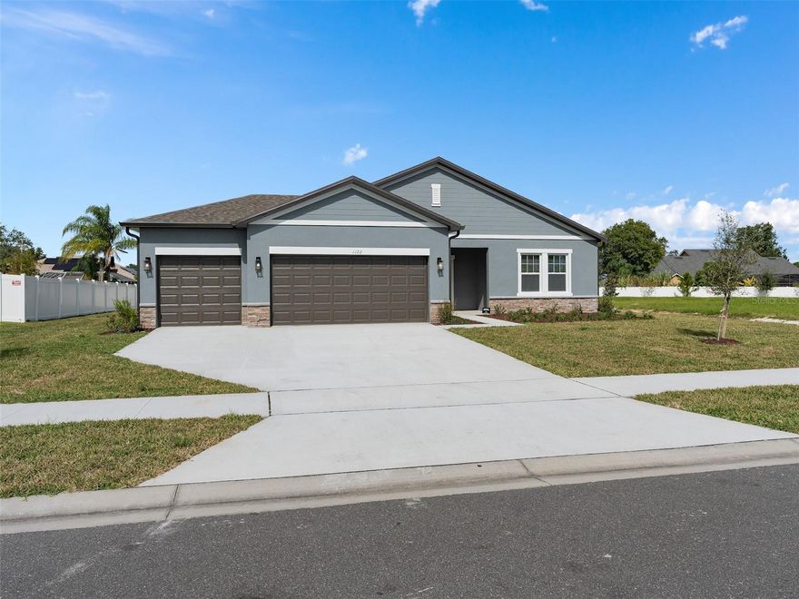 Located in Hampton Oaks community, this beautiful home feature a 4-bedrooms, 3-full bathroom, a large 3-car garage and fully equipped Gourmet kitchen. You will certainly appreciate the laundry room with washer/dryer included, tall kitchen cabinet, eat-in island, walk-in pantry and brand-new appliances!! The kitchen is open to the family and dining room all tile flooring, the double doors give access to the patio area overlooking the SPACIOUS grassy backyard for entertainment. You will LOVE the master suite, its features a LARGE walk-in closet and its own private on-suite with WIDE shower with double sink vanity. Each bedroom has carpet flooring and great closet space. Front bedroom has its own private bathroom access. Close by is I-4 access. The Elementary school, shopping center, restaurants, and health care facility is less than a mile. Lawn and landscape service is included. Bring your family and enjoy this move-in ready home in a desirable location! First month, security deposit and renter's insurance are required prior to move-in. Application fee is $75.00 each adult over 18 yr old. Background, credit and income verified. Required monthly income at least 2.5 times the rent amount and provide a positive rental verification.