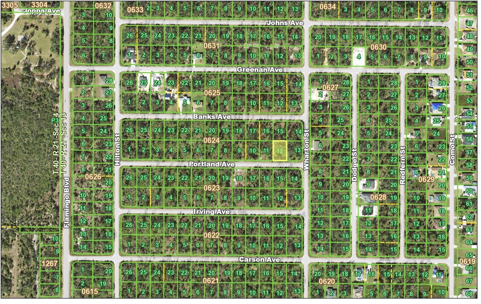 2 contiguous lots total. One corner lot on Warton Street and one standard lot on Portland Ave. both sold together. Lots located between Flamingo Blvd and Como Street.