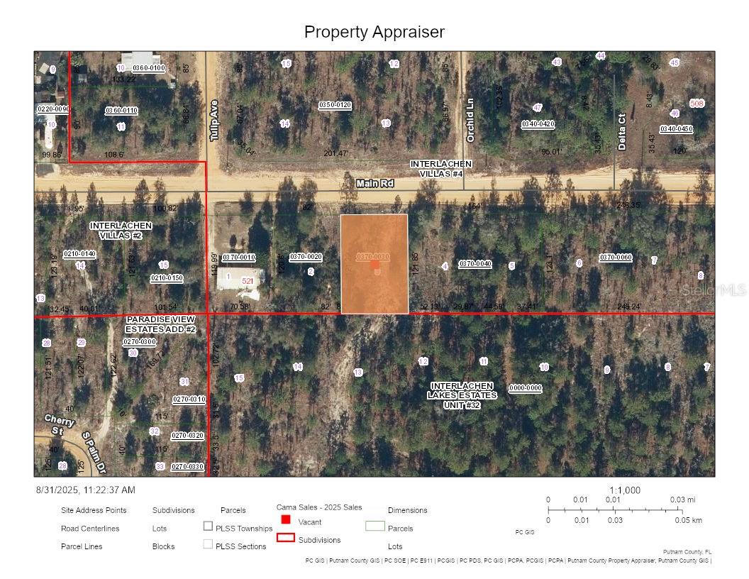 Discover the potential of this 10,019-square-foot (.23-acre) lot in the established community of Interlachen Villas, where flexibility and convenience meet small-town charm. Situated in an X flood zone, this property requires no flood insurance and already has electricity available, making it easier to start planning your dream home. Whether you envision a single-family residence or a mobile home, this lot offers the freedom to create a space that fits your lifestyle.
Interlachen Villas is a peaceful neighborhood with a welcoming atmosphere, offering plenty of space and privacy while still being close to daily essentials. The town of Interlachen is known for its chain of lakes, outdoor recreation, and easygoing pace of life. Spend weekends fishing or boating on Lake Ida or Lake Galilee, explore the hiking trails of Carl Duval Moore State Forest, or enjoy community events that bring neighbors together.
Families will appreciate having schools nearby, including Interlachen Elementary, C.H. Price Middle School, and Interlachen High School. Grocery shopping is convenient with Hitchcock’s Market just minutes away, and additional options like Walmart Supercenter and Winn-Dixie in nearby Palatka. Medical facilities such as Putnam Community Medical Center and clinics in Palatka provide reliable healthcare access, while day-to-day needs are met right in town.
Interlachen sits in a central location within Putnam County, giving you easy drives to nearby cities such as Palatka, Gainesville, and Ocala, where you’ll find expanded dining, shopping, and entertainment options. Whether you’re seeking a quiet retreat or a base to explore North Florida, this lot provides a lifestyle that combines comfort, flexibility, and a true sense of community.