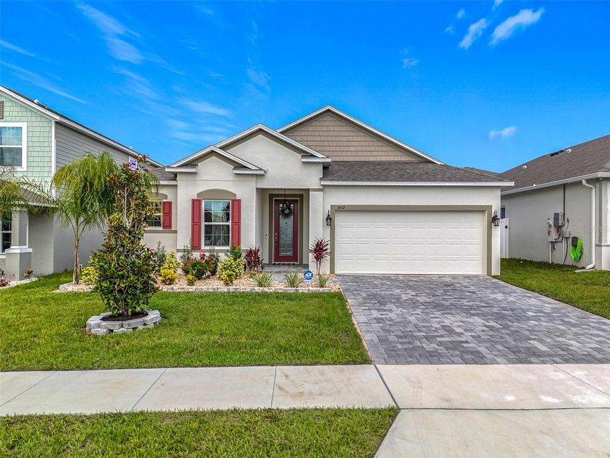 Discover the Drexel model by Maronda Homes in the Villa Pass community of Mascotte, Florida. This spacious single-story home offers 3 bedrooms, 2 full baths, plus a versatile den/flex room — perfect for a home office, playroom, or guest space.  The open layout features a bright kitchen with a large island (Roughly 12 ft long) w/ 42 inch cabinets and crown molding overlooking the dining area and living room, creating the ideal flow for entertaining and everyday living. A private owner’s suite includes a walk-in closet and a relaxing bath, while two additional bedrooms share a full bathroom in a split-plan design.  Additional highlights include a covered lanai for outdoor living, a two-car garage, and thoughtful finishes throughout. Villa Pass is a growing neighborhood in Lake County with convenient access to shopping, schools, and major roadways, making it easy to commute to Orlando while enjoying a quieter lifestyle.  This move-in ready Drexel floor plan combines comfort, functionality, and modern design in a desirable location — an excellent opportunity for buyers looking for quality construction in Central Florida. Three chandeliers and kitchen pendant lights do not convey