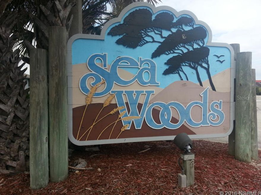 Enjoy the tranquillity, charm and old Florida lifestyle in your very own the Sea Woods community condo. This 2 bed 2 bath home has newer AC, new roof 2016, new counters in kitchen, new carpet in bedrooms and freshly painted. Enjoy the 3 pools, lighted tennis courts and fantastic walking paths all just steps from your door. This home will make a terrific second home, vacation rental, or relax and settle into the NSB Lifestyle as a permanent resident. ;LocationDescription: Condo ;Water: City