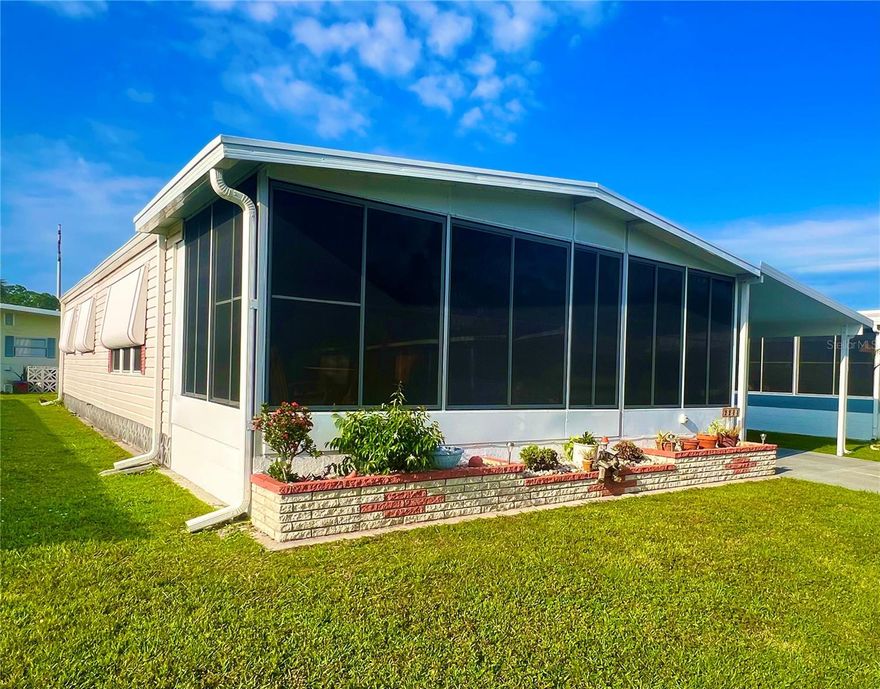 This precious, well loved double wide  manufactured home is for sale in Venetian Park Estates! Completely furnished (turn-key) with 2 bedrooms, 2 baths, a new spacious lanai and more! This very active over 55 community features a pool, hot tub and shuffleboard. Venetian Park Estates is community you will love to call home!!