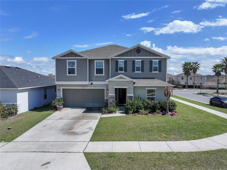 Move-in ready and meticulously maintained! This spacious 4-Bedroom, 2.5-Bathroom two-story home was built in 2022. The main level offers seamless flow between the living room, dining area, and kitchen — perfect for family gatherings. The kitchen showcases granite countertops, stainless steel appliances, a large center island with seating, deep sink, upgraded fixtures, and abundant cabinet space. A private main-floor office/den with double doors adds flexibility for remote work, fitness, or study, plus a convenient half bath downstairs.  Upstairs, the generous primary suite features a large walk-in closet and an ensuite bath with dual sinks, granite counters, and an upgraded walk-in shower. The additional bedrooms are spacious, and the upstairs laundry room is centrally located for convenience.  Situated on a desirable corner lot, the home offers excellent outdoor space including a covered back porch — ideal for relaxing or hosting gatherings. The backyard provides plenty of room to enjoy Florida living year-round. Lake Lucerne residents enjoy community amenities including two pool, a playground, and beautifully maintained space. Ideally located with easy access to Hwy 27 and approximately 20 minutes to I-4, you’re centrally positioned between Orlando and Tampa, about 45 minutes to Disney, 20 minutes to Legoland, and 35 minutes to Lakeland. Close to Winter Haven Hospital, Downtown Winter Haven, Publix, Walmart, Shopping and more! The roof, AC unit and water heater are all 4 years old. Schedule your private showing today!. This property can be yours for an additional $10,000.00 fully furnished, which is about $50,000 in value.