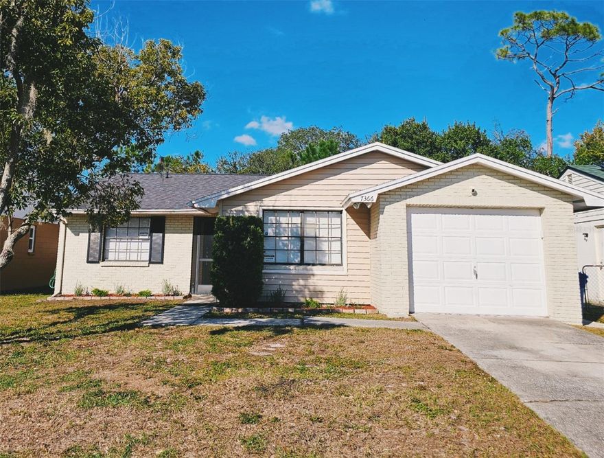 WELCOME HOME! In the desirable Logan Gate Village, this UPDATED and MODERNIZED 3/2 features everything you could want in a home in this area -- GARAGE; QUARTZ COUNTERTOPS; SCREENED IN FRONT DOOR AND BACK PATIO; THREE SPACIOUS BEDROOMS, FULLY UPDATED PRIMARY BATH; FULLY UPDATED KITCHEN; STORAGE SHED, AND MORE! The home is beautifully finished with white shaker cabinets, neutral wall colors, engineered wood style floors, a spacious primary bed/bath combo and TWO extra bedrooms (one could be an office, one could be a nursery--you name it!) PLUS park your car indoors with a spacious garage and automatic opener. Also in this home is a dedicated laundry/utility room and an OPEN CONCEPT dining/living/kitchen great room. Plus new landscaping and an exterior storage shed that will come with the property. Situated on Monterey's end loop which is NOT a through street. Don't miss this unique and charming home!