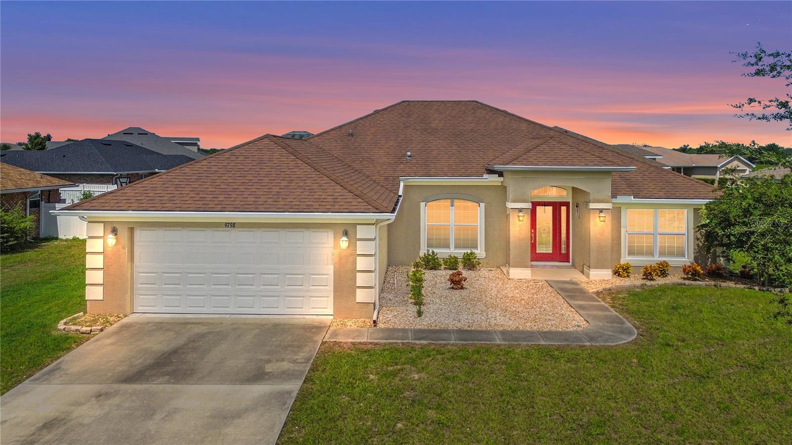 You've been searching for the one that FEELS LIKE HOME - well this is THE ONE! Get here, before someone else does! Welcome home to your beautiful new residence at 9798 SW 56th Circle - nestled perfectly within the Highly Desired, Gated, SW Ocala Community of Meadow Glenn. This is a True 4 Bedroom, 3 Bathroom TRIPLE SPLIT FLOOR PLAN with a separate Office - 2300+ sqft LIVING AREA UNDER HEAT AND AIR - a Full 3000 sqft footprint which includes a sizeable chef's kitchen, inside laundry, attached 2 car garage, covered lanai and much more! This place has been well maintained by the current owners - take note of the updated flooring, stainless style kitchen appliances and other intentional details. Hurry, request your tour! Get your Penny's Worth from Today's Real Estate market!