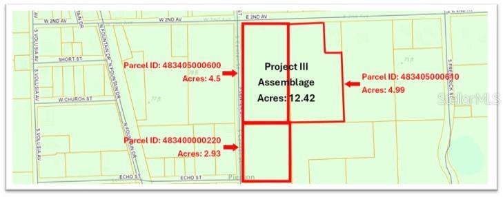 PROJECT III | COMMERCIAL ASSEMBLAGE | 3 LOTS: The prime property at the corner of US-17 and 2nd East Ave in Pierson, Volusia County, is ideally suited for residential development, particularly townhomes or apartments. Its strategic location, robust infrastructure, and proximity to regional growth drivers, including the FDOT’s St. Johns River to Sea Loop Trail and the proposed Bass Pro Shops resort (15–20 minutes away in Putnam County), make it a compelling long-term investment opportunity.
Key Highlights: Strategic Location. High-visibility corner lot on US-17 near City Townhall, T-Dewitt Taylor Middle High School, and Pierson Municipal Airport, ensuring accessibility and community integration. Approximately 15–20 minutes from the planned Bass Pro Shops resort in Putnam County, expected to drive tourism and housing demand.
Development-Ready Infrastructure: Equipped with on-site power, city water, two existing wells, and completed curbing, entrances, and exits, minimizing upfront costs and accelerating development timelines.
FDOT Trail Project is a 13.7-mile shared-use path along US-17, part of the 260-mile St. Johns River to Sea Loop Trail, will enhance connectivity and tourism. Project is funded and currently in design. FDOT will be using eminent domain to expand trail, which is approximately 12' of US17 frontage. Projected Eminent Domain: 1,028 Linear Feet Frontage x 12’ = 12,336 Sq Ft x $120 = $1,480,320. would be paid directly to the property owner. MORE information available upon request.
