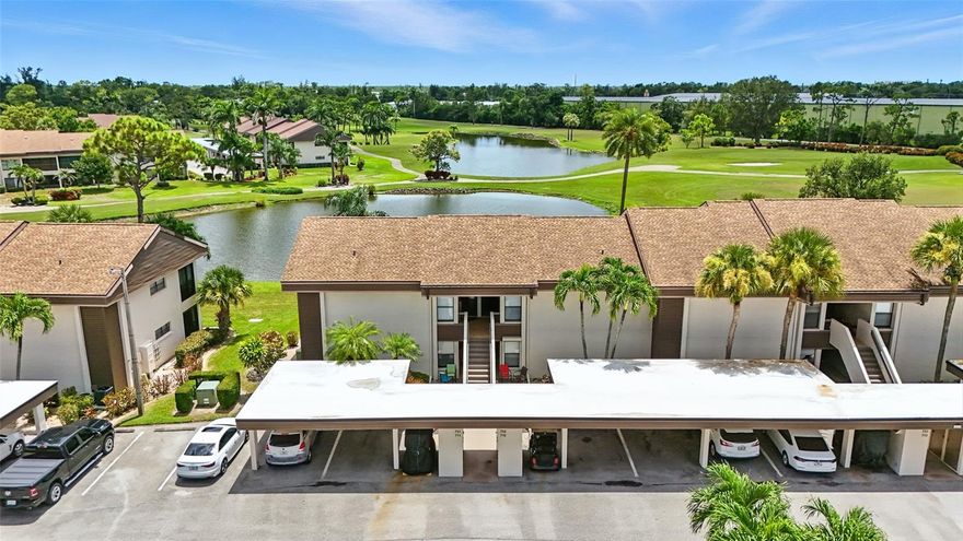 NO DAMAGE OR FLOODING FROM ANY HURRICANES!! Nestled in the heart of Fort Myers’ prestigious Hideaway Country Club, this radiant Merion Village condo beckons with unparalleled elegance and serene vistas. Awake each morning to breathtaking, unobstructed views of a glistening twin lake and the lush, rolling fairways of an award-winning 18-hole golf course, masterfully designed to inspire. This first-floor sanctuary boasts a versatile sunroom/solarium, bathed in natural light, offering year-round comfort and additional living space—perfect for morning coffee or evening relaxation. Fortified with automatic roll-down hurricane shutters on all sliding doors, this home offers peace of mind and proudly emerged unscathed from Hurricane Ian and all prior storms. Step inside to discover a sophisticated neutral palette, ready for your personal touch, complemented by rich wood cabinetry that infuses warmth into the gourmet kitchen. Granite countertops cascade seamlessly paired with matching appliances and abundant storage for effortless entertaining. Both bathrooms exude luxury with granite finishes, the guest bath elevated by matching wood cabinetry, while the expansive primary suite offers a generous walk-in closet for ultimate convenience. An in-unit washer/dryer ensures daily ease, leaving more time to indulge in the resort-style amenities that define Hideaway living: championship golf, pristine tennis courts, a sparkling community pool, a state-of-the-art fitness center, and a stunning new clubhouse featuring a pro shop, restaurant, and bar. Just minutes from RSW Airport, premier shopping, eclectic dining, a modern movie theater, and the renowned Barbara B. Mann Performing Arts Center, this condo is a gateway to the vibrant Fort Myers lifestyle. Seize the chance to own a slice of paradise in one of the city’s most coveted communities—where luxury meets tranquility at its finest and in Desirable Zone "X".