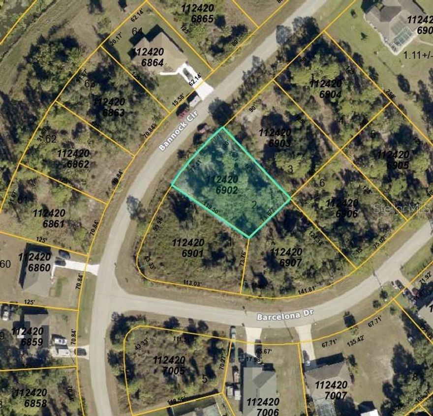 Build your dream home on this residential lot located on Bannock Circle in North Port. With 97 feet of road frontage, this parcel offers a great canvas for your custom build. Zoned RSF-1 and not affected by the North Port rezone of 2025, giving you peace of mind and flexibility for your future plans. Enjoy the freedom of no HOA and no CDD fees. The owner also owns the lot directly behind this one on Barcelona Drive, creating a rare opportunity to purchase two back to back parcels with two separate access points for added privacy and versatility. Surrounded by newer construction homes, this is a growing area with a great neighborhood feel. Conveniently located near US-41 with easy access to shopping, dining, schools, and all that North Port has to offer. Whether you are a builder or a buyer looking to create something custom, this lot is ready for your vision. Do not miss this opportunity to secure your piece of Southwest Florida at a great value.