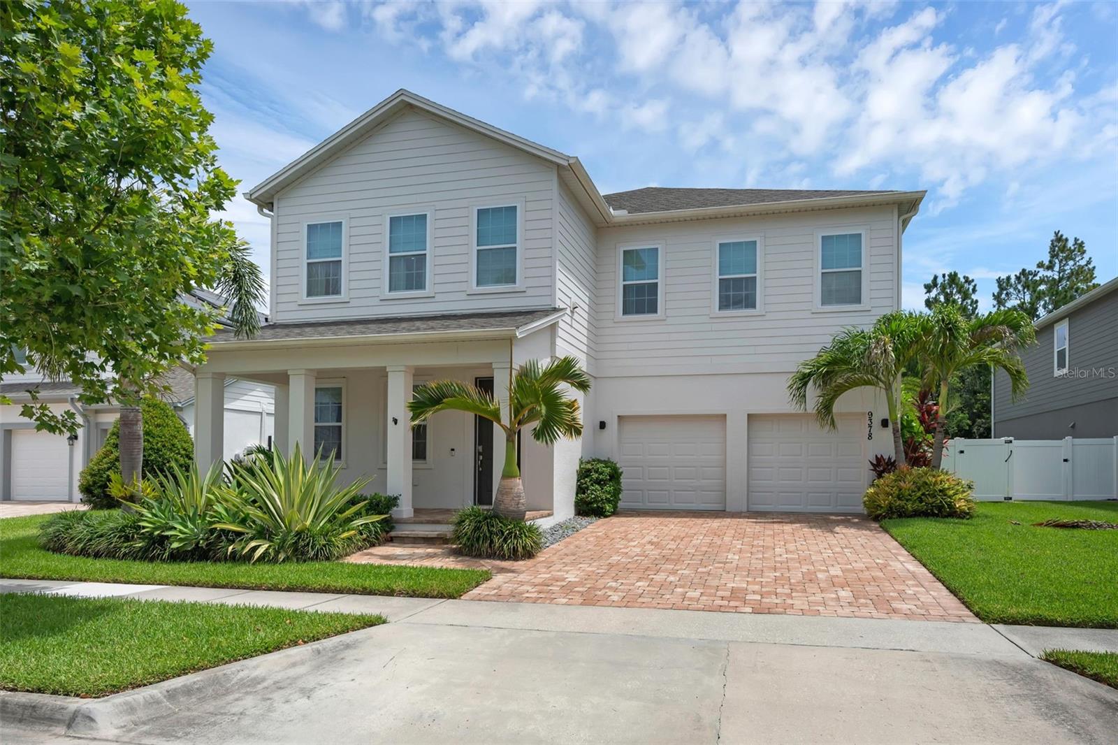 Don't miss out on this gorgeous 4 bedroom/3.5 bath estate home for rent in the newly developed Latham Park. Located on one of the sought after conservation lots, this perfect home features a soaring two story family room area adjacent to the beautifully designed kitchen for the open concept that is perfect for entertaining. Floor to ceiling custom window treatments give the home an elegant feel that is hard to come by in rental homes. Wood floors greet you at the front door and flow throughout the first floor of the home displaying stunning contrast with the white cabinets and quartz countertops found in the kitchen. With the perfect blend of open and private spaces, this Ashton Woods Griffin model features a wonderfully private dining room and study off the main entrance. The backyard features a gorgeous in-ground pool and travertine tiles adorning the pool deck, a second story balcony, and a complete privacy fence perfect for entertaining. All standard bedrooms are located upstairs with a gorgeous overlook to the living room below. Don't miss the expansive master closet and the spacious and beautifully designed master bathroom features a frameless enclosure that boasts sophistication. Latham Park is located in the heart of the ever expanding Hamlin area and is within minutes of all of the shopping and dining options that Horizons West offers. A short drive on the 429 brings you to all major highways and access to the rest of Windermere and Orlando.