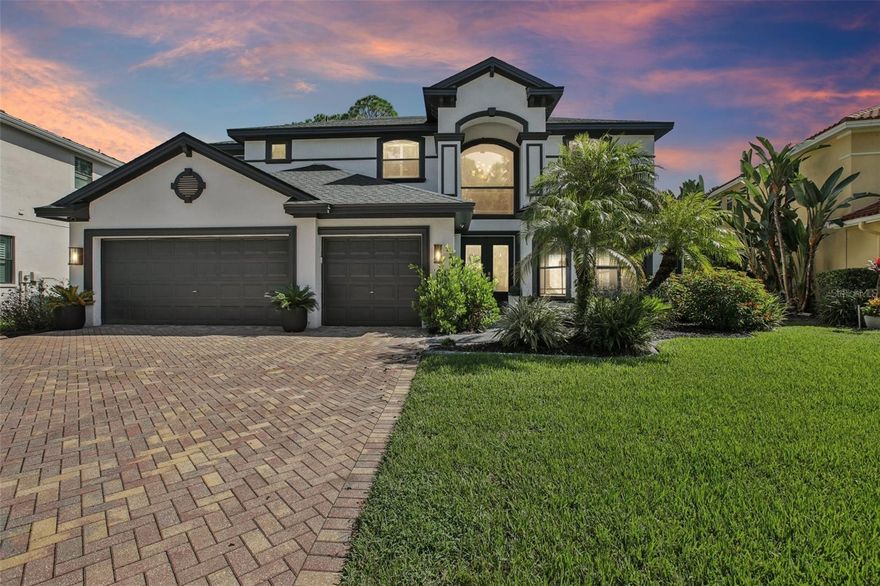 One or more photo(s) has been virtually staged. Welcome to this stunning Jeff Larson–built home in the sought-after Nine Eagles community, offering 4 bedrooms, 3 full bathrooms, 2 half bathrooms, and a sparkling pool with serene pond views.

Inside, the open and inviting floor plan showcases soaring tray ceilings, a cozy fireplace, and custom built-in cabinetry in the spacious living area. The chef’s kitchen is designed for both style and function with a breakfast bar, center island, granite countertops, cherry cabinetry, and a casual dining nook overlooking the lanai. A formal dining room near the entrance sets the stage for memorable gatherings.

The main-floor primary suite includes a private exit to the lanai and a spa-inspired bath with dual vanities, a soaking tub, separate shower, and walk-in closet. A convenient half bath on the main level adds extra practicality, along with the laundry room.

Upstairs, a loft overlooks the great room below. A generous bonus room upstairs has an ensuite bath, and a closet just outside the room, or the wet bar could be converted to a closet, making it an additional primary suite. Two more bedrooms share a Jack and Jill bath, creating a thoughtful layout for comfort and convenience.

Outdoor living shines with a fabulous beach-style pool and spa featuring a fountain, paver decking, and a poolside half bath. The lanai is the perfect retreat, offering peaceful views of the pond.

Additional features include a 3-car garage, a brand-new HVAC system, and a 2024 roof. Nine Eagles offers a lifestyle to match, with amenities such as a golf course, clubhouse, tennis courts, basketball courts, and playgrounds.

Don’t miss the opportunity to own this exceptional home—your dream Florida lifestyle awaits!
